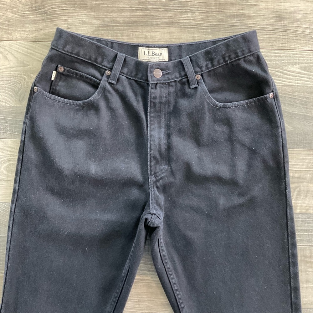 33x28 LL Bean Double L Classic Fit Denim Jeans Mens Black 100% Cotton 220626 - Picture 2 of 11